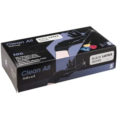Afbeelding van Sibel Latex Handschoenen Zwart 100 st Small