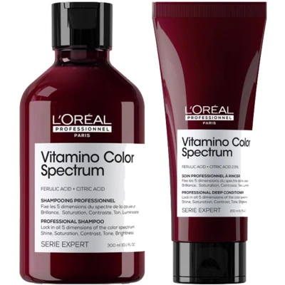 Afbeelding van L&#039;Oréal Vitamino Color Spectrum Shampoo 300ml + Conditioner 200ml bundel/set/pakket