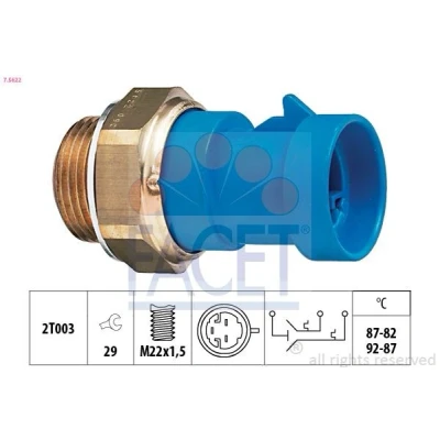 Afbeelding van FACET 7.5622 Temperatuurschakelaar, radiateurventilator M22x1,5 Made in Italy OE Equivalent FIAT: Tipo Hatchback