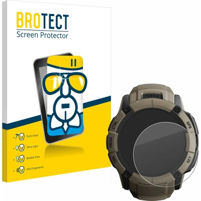 Afbeelding van BROTECT Screenprotector voor Garmin Instinct 2X Solar Tactical Edition Folie Beschermfolie Beschermglas transparant