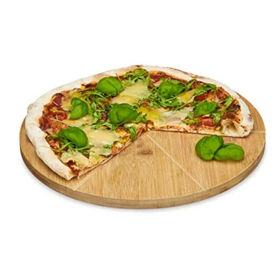 Afbeelding van relaxdays pizzabord Ø33 CM bamboe