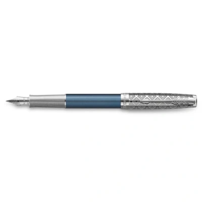 Afbeelding van Parker Sonnet Metal &amp; Blue Lacquer CT FP F