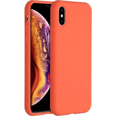 Afbeelding van Accezz Hoesje Geschikt voor iPhone Xs / X Siliconen Liquid Silicone Backcover oranje