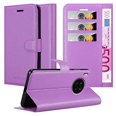 Afbeelding van Cadorabo Hoesje geschikt voor Honor 50 LITE in MANGAAN PAARS Beschermhoes met magnetische sluiting, standfunctie en kaartvakje Book Case Cover Etui