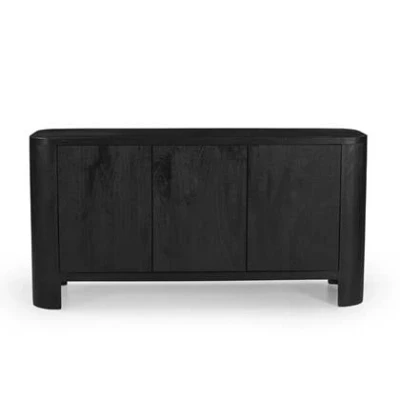 Afbeelding van Dressoir Zwart Mangohout 150x40x76cm Mitchel Giga Meubel