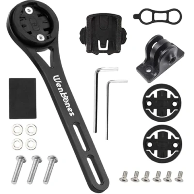 Afbeelding van Wenbones Ingebouwde fietscomputer houder, aluminium stuur computerhouder, fiets computerhouder voor Garmin Edge, Wahoo, Cateye, Bryton, GoPro