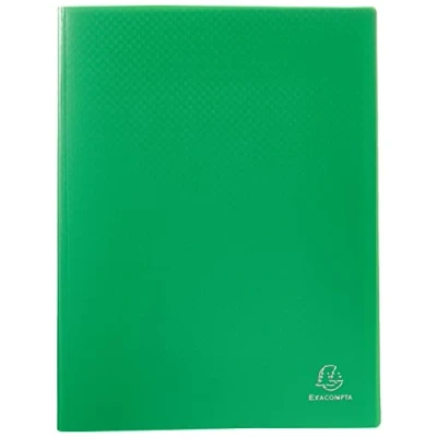 Afbeelding van Exacompta Ref. 8823E 1 zichtmap Opak van polypropyleen, mat en ondoorzichtig, met binnenzakken, glad, transparant, 20 zakken 40 vellen, A4 formaat, kleur deksel: lichtgroen