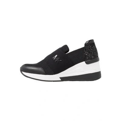 Afbeelding van Michael Kors Felix Trainer Instappers, Dames, Maat: 40.5, Black Kunststof/ textiel