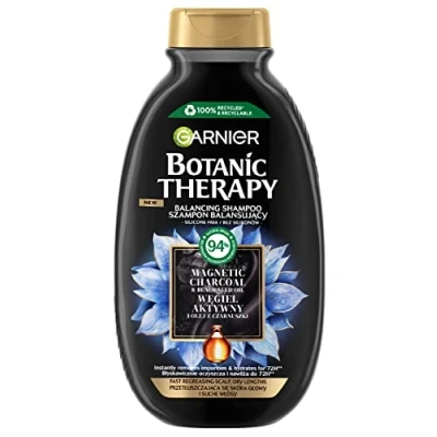Afbeelding van Botanic Therapy balancing shampoo voor vet haar en een droge hoofdhuid Geactiveerde houtskool komijnolie 400ml