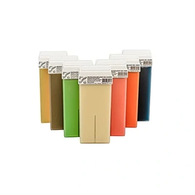 Image de EpilWax Roll On Cire Epilation Facile à étaler et Retirer Lot de 7 Recharges/Cartouches Miel, Argan, Aloé Verra, Rose, Chocolat, Azulène Vanille 100 ml