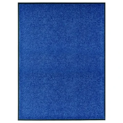 Afbeelding van vidaXL Deurmat wasbaar 90x120 cm blauw