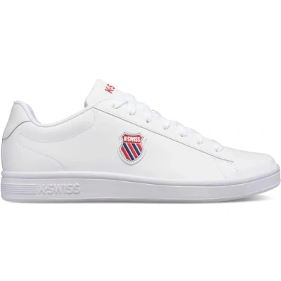 Afbeelding van K SWISS Court Shield Sneakers laag whitecorporate (06599113), Heren, Maat: 43, White corporate (06599 113) Leer en imitatieleer
