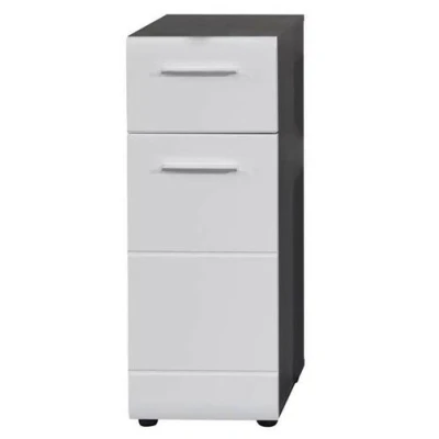 Image de Trendteam Armoire de rangement sol Line Blanc et argenté fumé