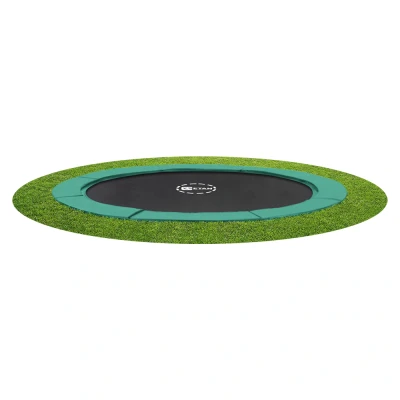 Afbeelding van Etan® PremiumFlat Trampoline ø 244 cm / 08ft Groen Rond Volledig Gelijkvloers Inground Max. Gebruikersgewicht 50 kg