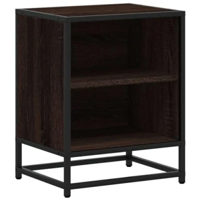 Afbeelding van vidaXL Nachtkastje 40x31x50 cm bewerkt hout en metaal bruin eikenkleur
