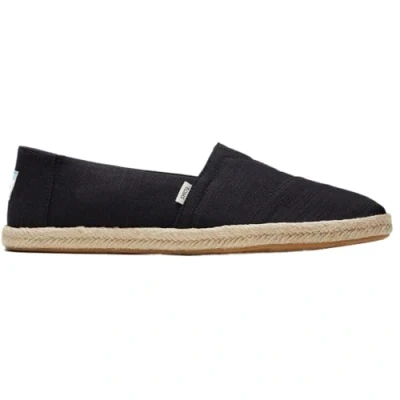 Afbeelding van TOMS Alpargata touw voor heren, mocassin zool, espadrille, Zwart (Total Black).