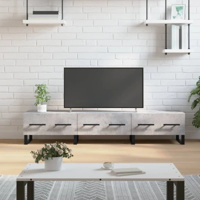 Afbeelding van Tv meubel 150x36x30 cm bewerkt hout betongrijs