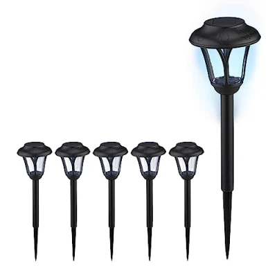 Afbeelding van Relaxdays solar tuinlampen buitenlampen met grondpen 39 cm verlichting led Pak van 6