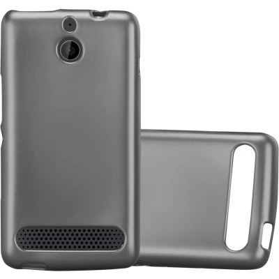 Afbeelding van Cadorabo Hoesje geschikt voor Sony Xperia E1 in METALLIC GRIJS Beschermhoes gemaakt van flexibel TPU silicone Case Cover