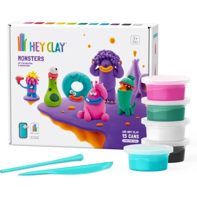 Afbeelding van Hey Clay Monsters 15 Cans Air Dry Boetseerklei