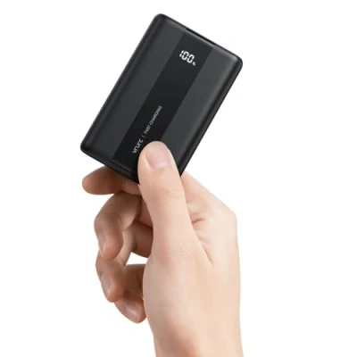 Afbeelding van VRURC Externe mini accu, 20.000 mAh, 22,5 W, powerbank, USB C, snel opladen, draagbaar, met 3 poorten en ingangen, LED, display voor telefoon tablet