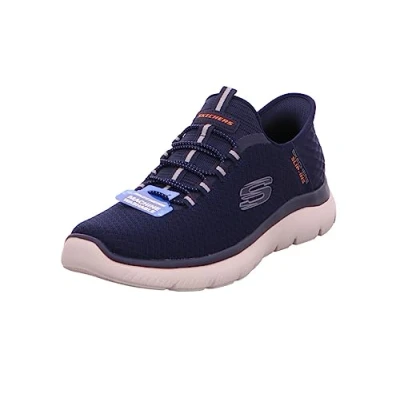 Image de Skechers Summits HIGH Range Slip On, maille Noire/Garniture, 39.5 EU, Bordure en noire., 40 EU