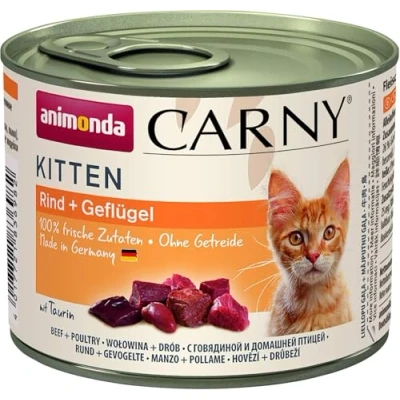 Afbeelding van 12x200g Kitten Gevogelte en Rund animonda Carny Kattenvoer