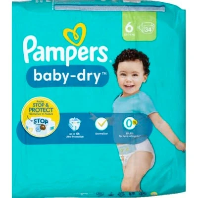 Afbeelding van Pampers Baby Dry Luiers Maat 6 (13 18 kg)