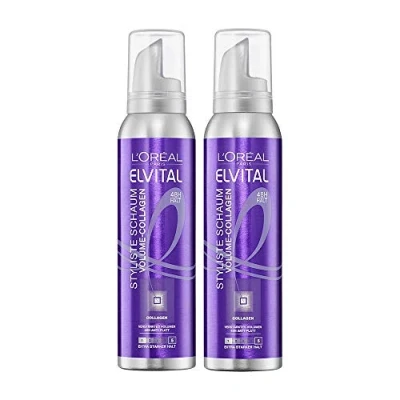 Image de L’Oréal Paris Elvital Styliste mousse coiffante volume XXL et effet anti plate, tenue ultra forte, sans parabène, collagène 150 ml