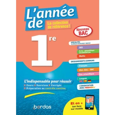 Image de L&#039;Année de 1re Spécialités Sciences humaines / Maths + Enseignements communs