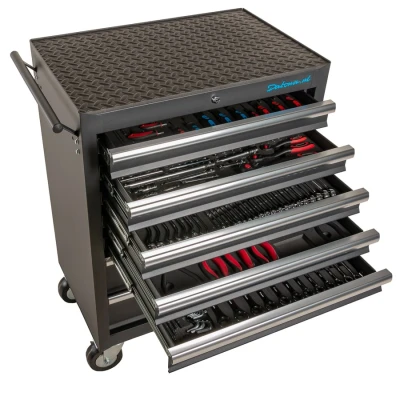 Afbeelding van Datona® Gevulde gereedschapswagen Smoos Professional 7 lades 5 gevuld Zwart