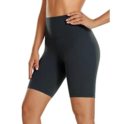 Afbeelding van CRZ YOGA Butterluxe yogashorts voor dames, 20 cm, hoge taille, training, motorrijden, leggings, melaniet, 42, Melaniet