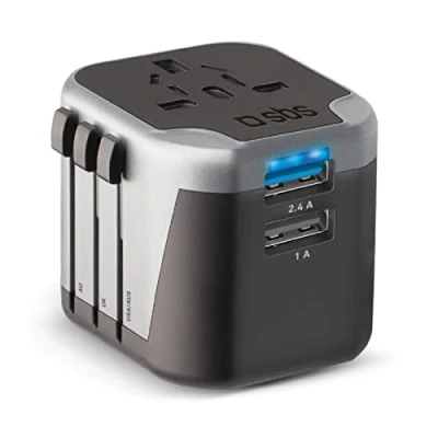 Afbeelding van SBS Travel adapter Dual USB Oplader 12W reisstekker wereldstekker universeel engeland amerika