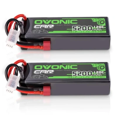 Afbeelding van OVONIC Lipo 3S accu 11,1 V 5200 mAh 120 C met Deans T stekker voor auto, truggy, quadcopter, helikopter, vrachtwagen, boot, vliegtuig, 2 stuks