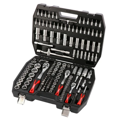 Afbeelding van Airpress Professionele Doppenset 171 Delig In opbergkoffer Staal Incl. Torx, Inbus, Ratels, Kruiskop en Platkop Doppen Met Golfprofiel