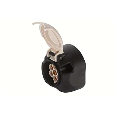 Afbeelding van HELLA 8JB 001 943 041 stopcontact 12V 7 polig brons tin kunststof behuizing kleur zwart wit DIN/ISO 3732