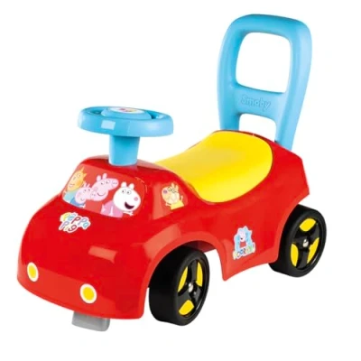 Afbeelding van Smoby 2 in 1 kinderautodrager Peppa Pig Doos onder het zadel + claxon Vanaf 10 maanden Made France