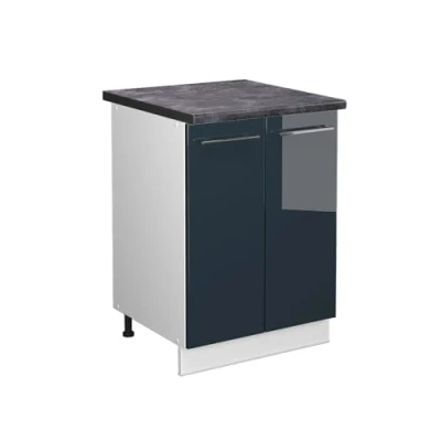 Afbeelding van Vicco Keukenonderkast Fame Line, Donkerblauw hoogglans/Wit, 60 cm , WB Antraciet