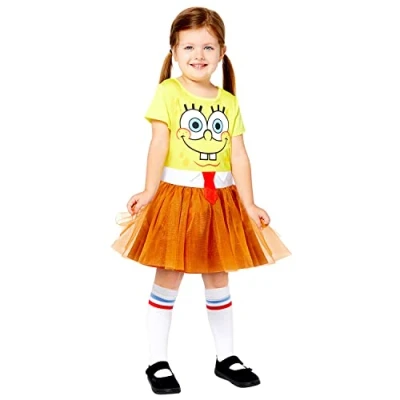 Afbeelding van amscan Spongebob kostuum voor meisjes, 9909160 6 8 jaar, geel, jaar