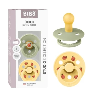 Afbeelding van BIBS Studio Colour Fopspenen 2 Stuks Size 1 Ladybug Sage Mix