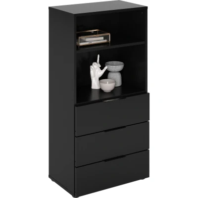 Afbeelding van Ladekast dark 102 cm hoog mat zwart