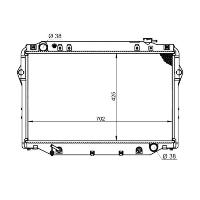 Afbeelding van NRF 596712 Radiateur Aluminium 702 425 32 Koelribben gesoldeerd TOYOTA: Land Cruiser 80