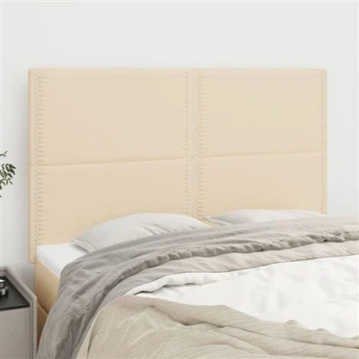 Afbeelding van vidaXL Hoofdborden 4 st 72x5x78/88 cm stof crèmekleurig