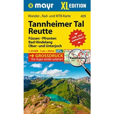 Afbeelding van Mayr Wanderkarte Tannheimer Tal, Reutte XL 1:25.000