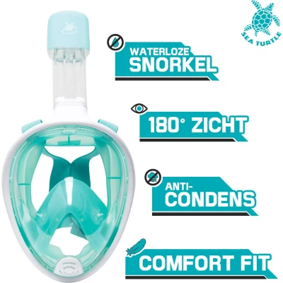Afbeelding van Sea Turtle Snorkelmasker White Turquoise L XL Multicolour Duikbrillen &amp; Snorkels