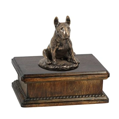 Afbeelding van Elegante urn hond voor hondenas met Bull Terrier beeldje