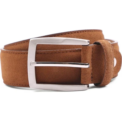 Afbeelding van Suitable Riem Suede Cognac 307 maat 105 Heren Herenkleding Herenriem