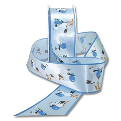 Afbeelding van Lint 20 meters / 4 cm: geboorte jongen, ooievaar, blauw