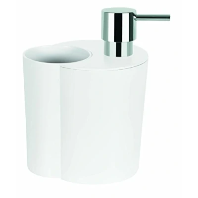 Image de Sun&amp;moon gobelet salle de bain et distributeur savon 17x12x10cm blanc