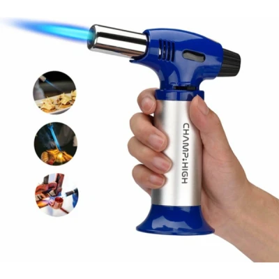 Afbeelding van Champ High Crème Brulee Blauw Gas Brander Navulbaar Butaangas